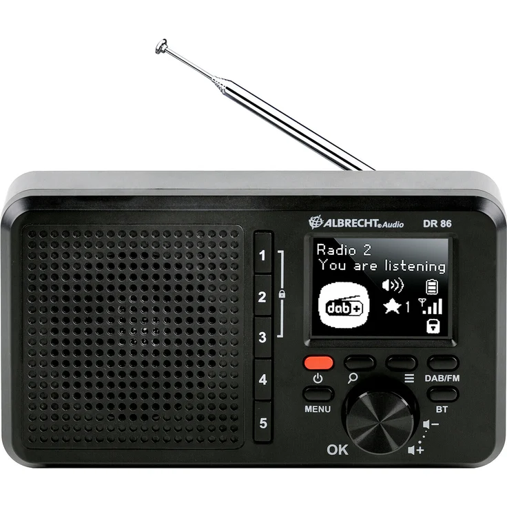 Albrecht DR 86, Tragbares Radio, schwarz, (DAB, DAB+, UKW (FM))  – Bild 1