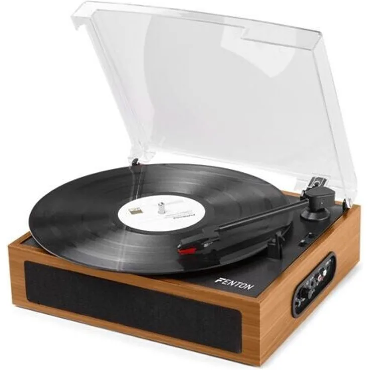 Fenton RP170L Plattenspieler mit Plattenkoffer Holz