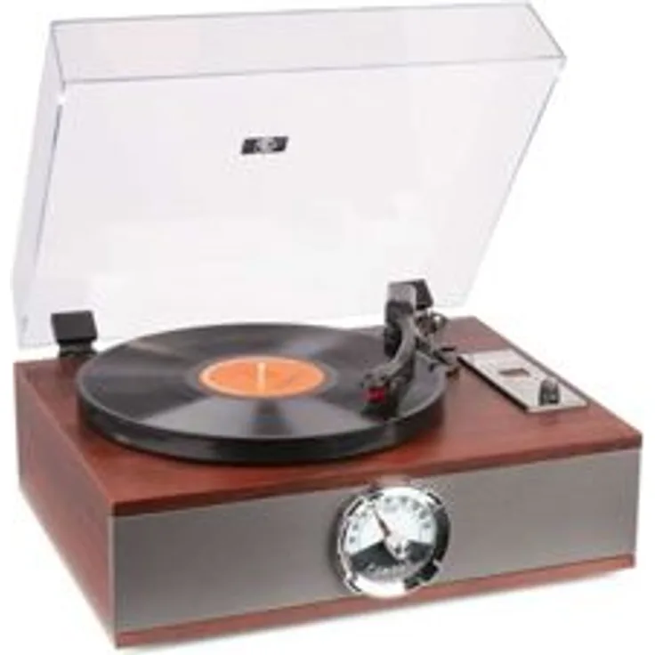 Fenton RP180 Retro-Plattenspieler Vintage mit CD-Spieler, braun