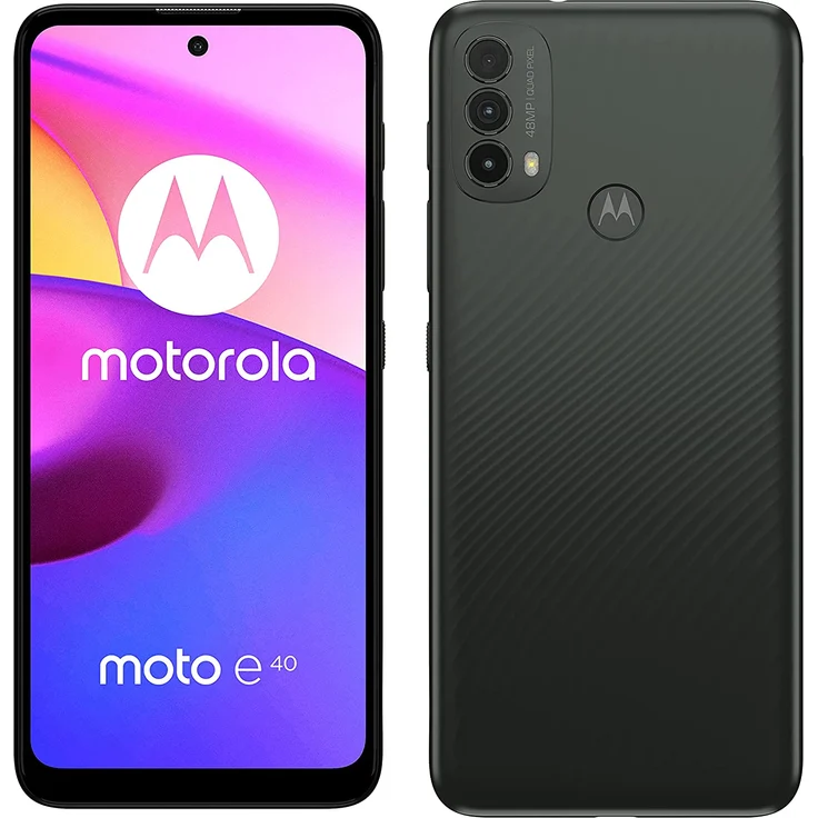 Motorola Moto E40 Smartphone 16,59cm (6,53 Zoll) IPS-Display, 64GB interner Speicher, 4GB RAM, Android 11, Carbon Grey – Bild 1