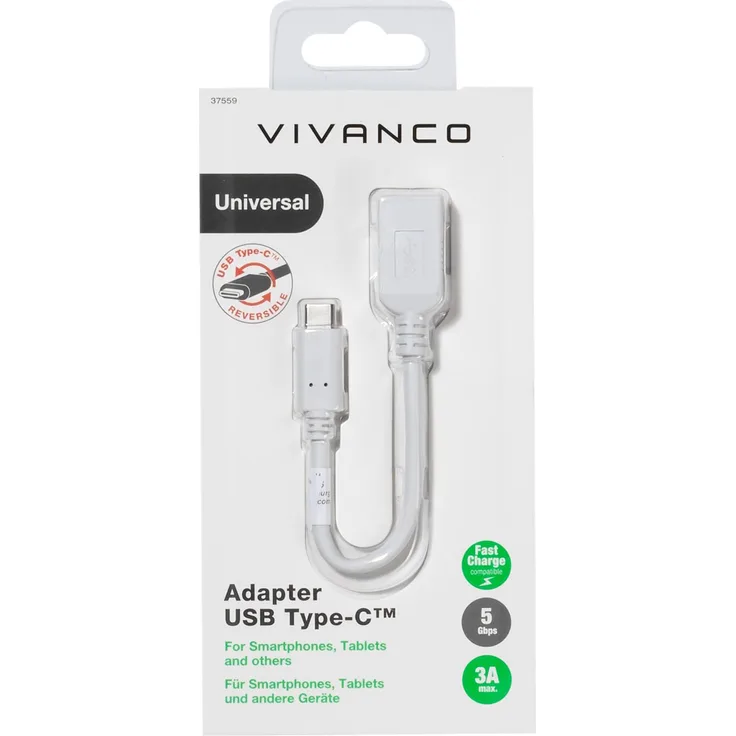 Vivanco USB Type-C Adapter USB 3.1 A Buchse, 0,1m