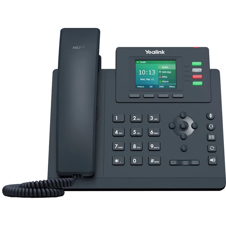 Yealink SIP-T31P, IP-Telefon, 2 VoIP-Konten, 5,8 cm (2,3 Zoll) grafisches Display, Dual-Port 10/100 Ethernet, 802.3af PoE, schwarz (Netzteil nicht enthalten)