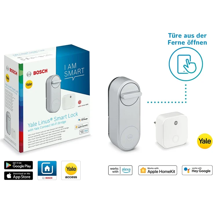 Bosch Smart Home Yale Linus Smart Lock, Türschloss, kompatibel mit Amazon Alexa, Apple HomeKit, Google Home – Bild 3