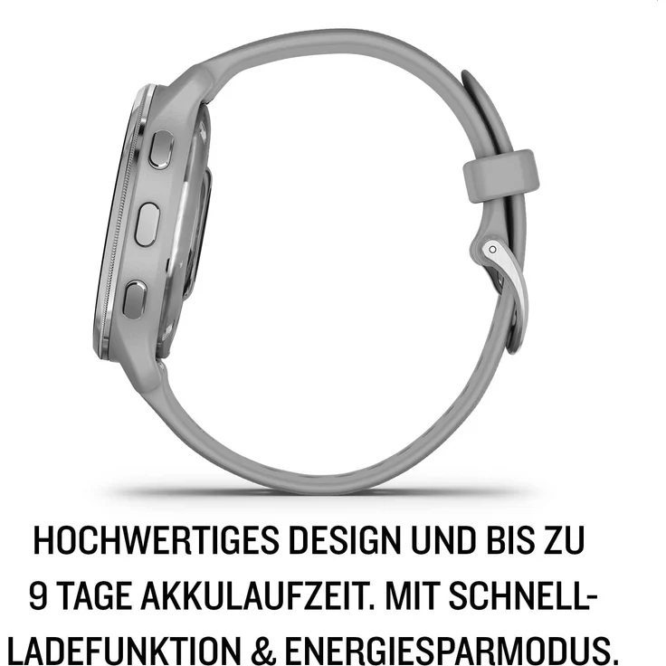 Garmin Venu 2 Plus Smartwatch GPS, Unisex, 43 mm, Edelstahl, Polymergehäuse, Silikon, Silber/Grau – Bild 7