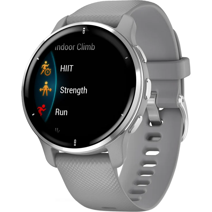 Garmin Venu 2 Plus Smartwatch GPS, Unisex, 43 mm, Edelstahl, Polymergehäuse, Silikon, Silber/Grau – Bild 3