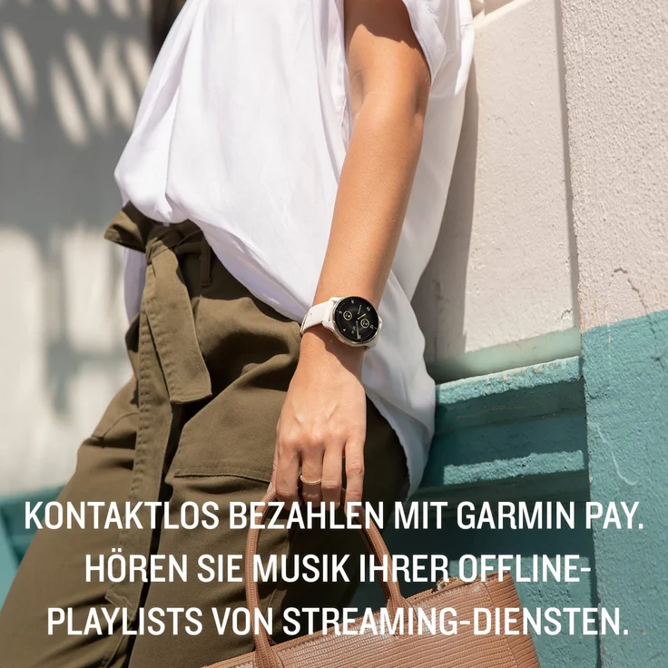 Garmin Venu 2 Plus Smartwatch GPS, Damen, 43 mm, Edelstahl, Polymergehäuse, Silikon, Gold/Elfenbein – Bild 6