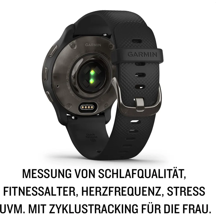 Garmin Venu 2 Plus Smartwatch GPS, Unisex, 43 mm, Edelstahl, Polymergehäuse, Silikon, Schwarz/Schiefergrau – Bild 4