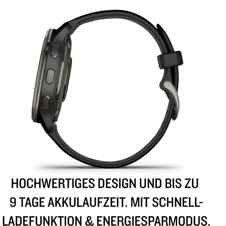 Garmin Venu 2 Plus Smartwatch GPS, Unisex, 43 mm, Edelstahl, Polymergehäuse, Silikon, Schwarz/Schiefergrau – Bild 3