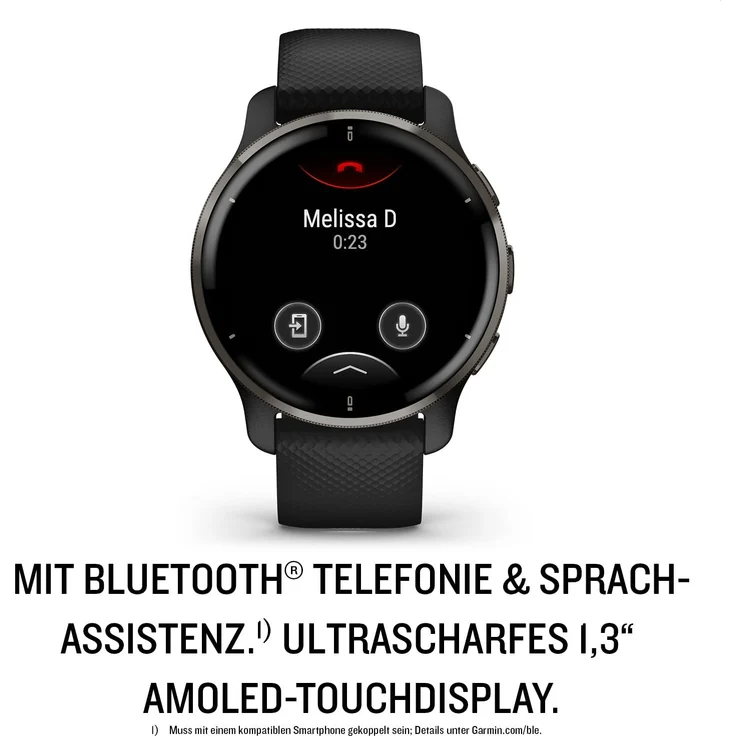 Garmin Venu 2 Plus Smartwatch GPS, Unisex, 43 mm, Edelstahl, Polymergehäuse, Silikon, Schwarz/Schiefergrau – Bild 2