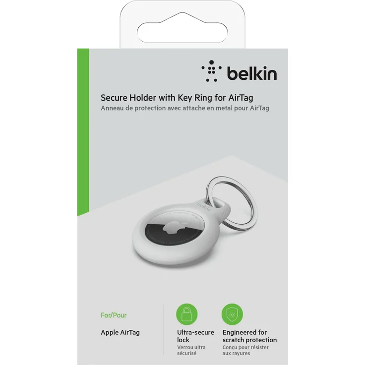 Belkin F8W973 Secure Holder mit Schlüsselanhänger, geeignet für Apple AirTag, weiß (F8W973btWHT) – Bild 5