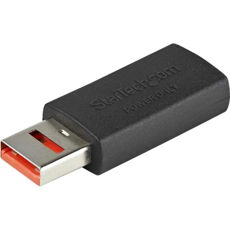 StarTech.com USBSCHAAMF USB-Datenblocker-Adapter, Stecker auf Buchse, nur USB-A, Ladeadapter, Keine Datenladung, nur für Telefon/Tablet, Datenblockierung, USB-Schutzadapter - Schwarz