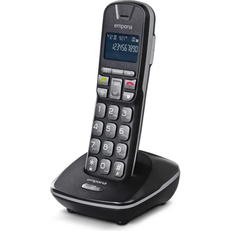 Emporia TH-21 DECT-Schnurlostelefon, schwarz