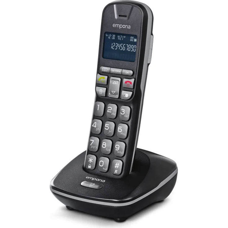 Emporia TH-21 DECT-Schnurlostelefon, schwarz