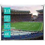 Beamer Leinwand Inklusiv Montagematerial 85 - 99 - 114 Zoll Projektionsleinwand Rolloleinwand heimkino mobile - 178 x 178 cm - 5A