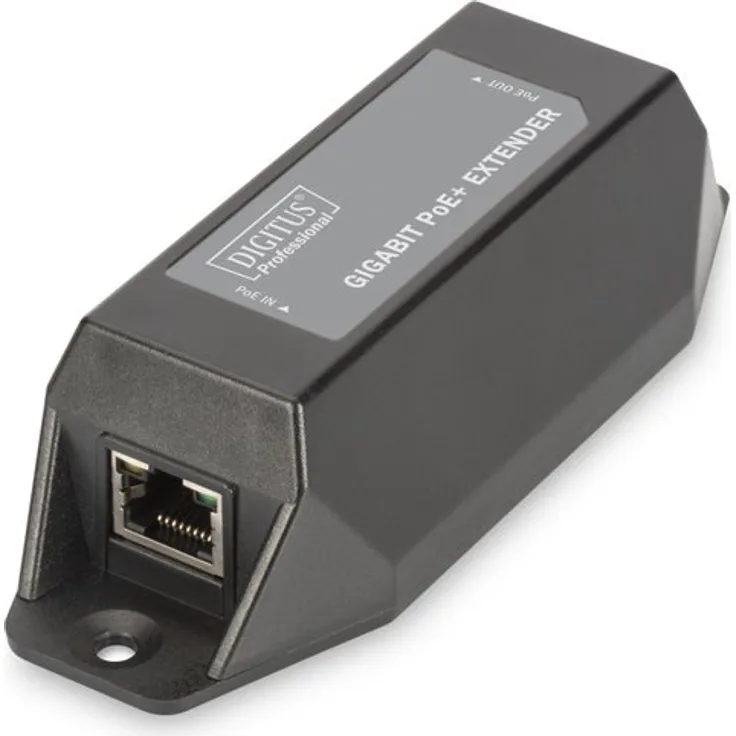 DIGITUS Gigabit Ethernet PoE+ Extender Repeater Verstärker 802.3at 1 Port 10-100-1000Mbps 22W 100m
