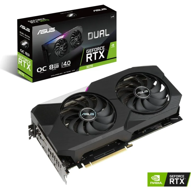 ASUS Dual GeForce RTX 3070 V2 OC (LHR), DUAL-RTX3070-O8G-V2, 8GB GDDR6, 2x HDMI, 3x DP (90YV0FQC-M0NA00) – Bild 1