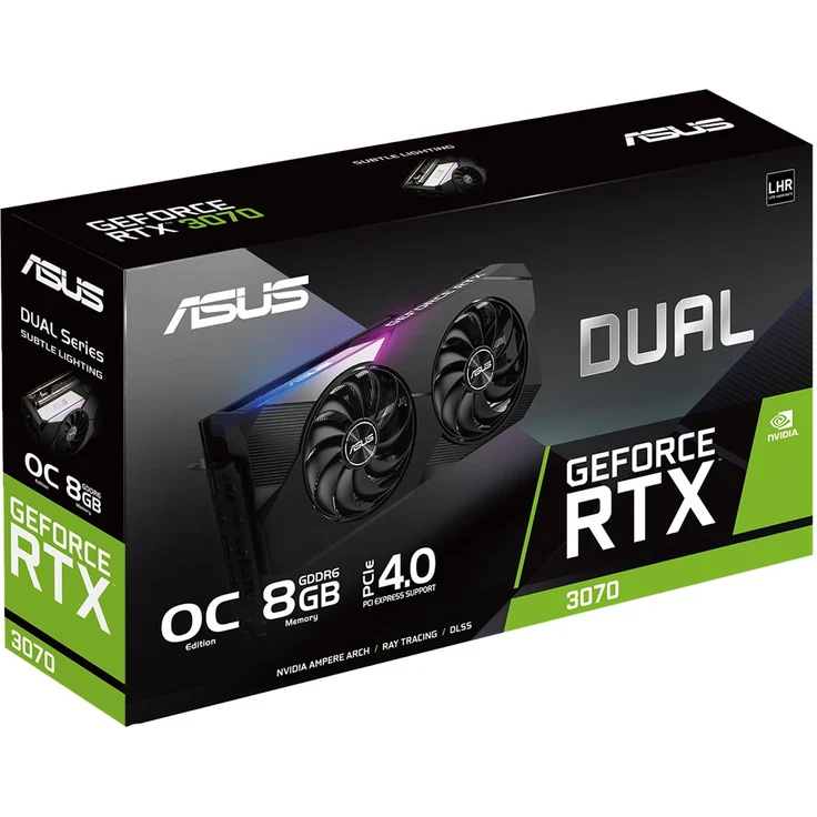 ASUS Dual GeForce RTX 3070 V2 OC (LHR), DUAL-RTX3070-O8G-V2, 8GB GDDR6, 2x HDMI, 3x DP (90YV0FQC-M0NA00) – Bild 2