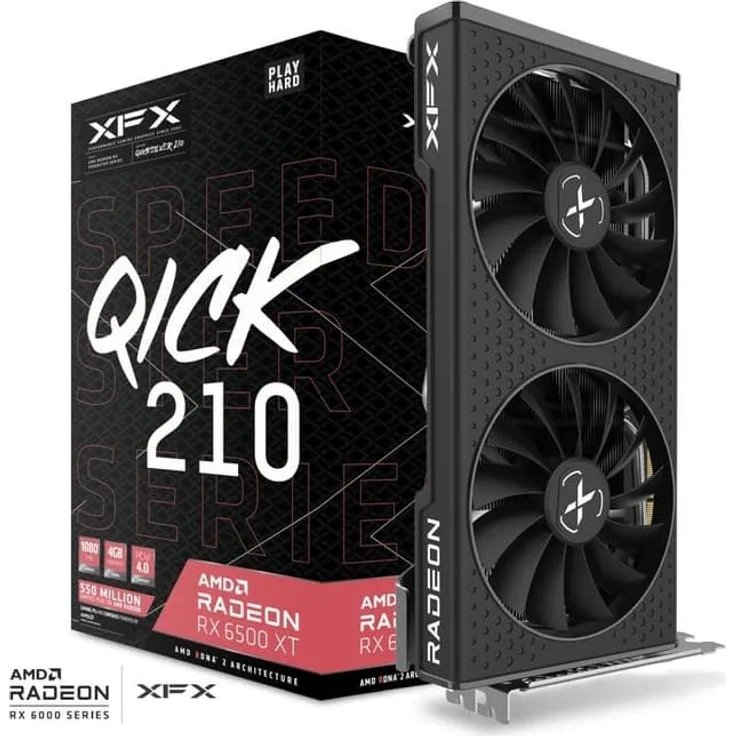 XFX Speedster QICK 210 Radeon RX 6500 XT Core Gaming, 4GB GDDR6, HDMI, DP RX-65XT4DBDQ