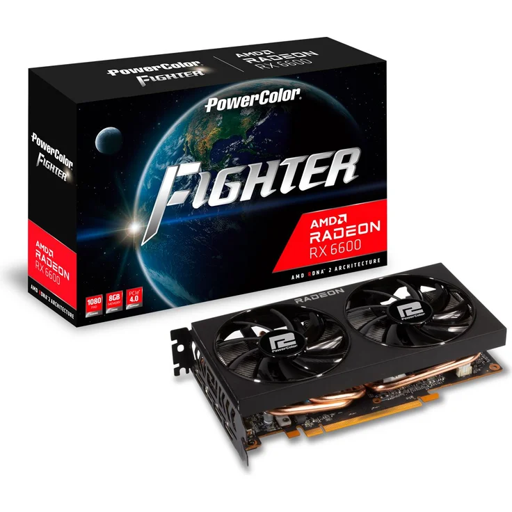 PowerColor Radeon RX 6600 Fighter, 8GB GDDR6, HDMI, 3x DP (AXRX 6600 8GBD6-3DH) – Bild 1