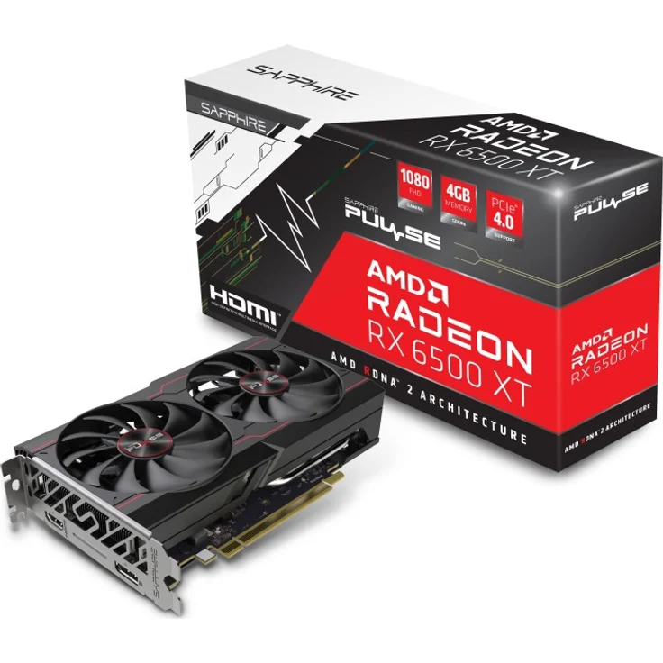 Sapphire Pulse Radeon RX 6500 XT, 4GB GDDR6, HDMI, DP (11314-01-20G) – Bild 1