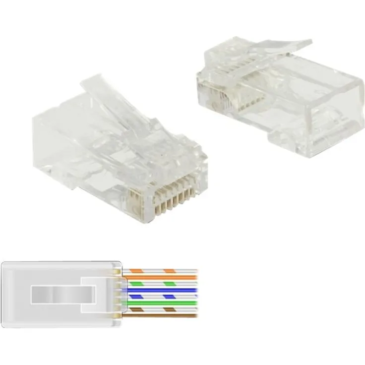 DeLOCK - Netzwerkanschluss - RJ-45 (S) - UTP - 5 - 6,5 mm - CAT 6 - durchsichtig (Packung mit 20) (86453)