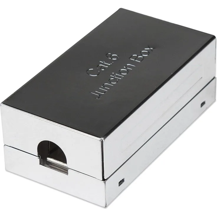 INTELLINET Cat6 Verbindungsbox FTP Silber Verbindet zwei geschirmte Cat6-Kabel ohne den Einsatz von