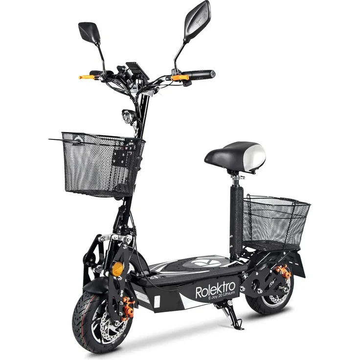Rolektro E-Joy 20 E-Scooter, mit Straßenzulassung, Schwarz, 20 km/h