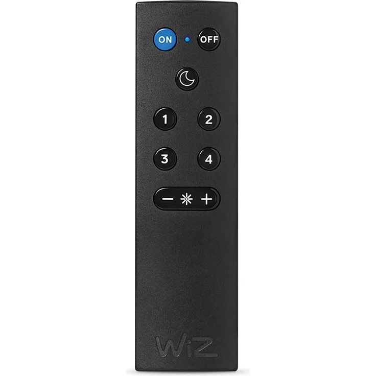 WiZ WiZmote Fernbedienung Einzelpack inkl. Batterien, kabellose Steuerung von WiZ Lampen und Leuchten, 15 m Reichweite, schwarz