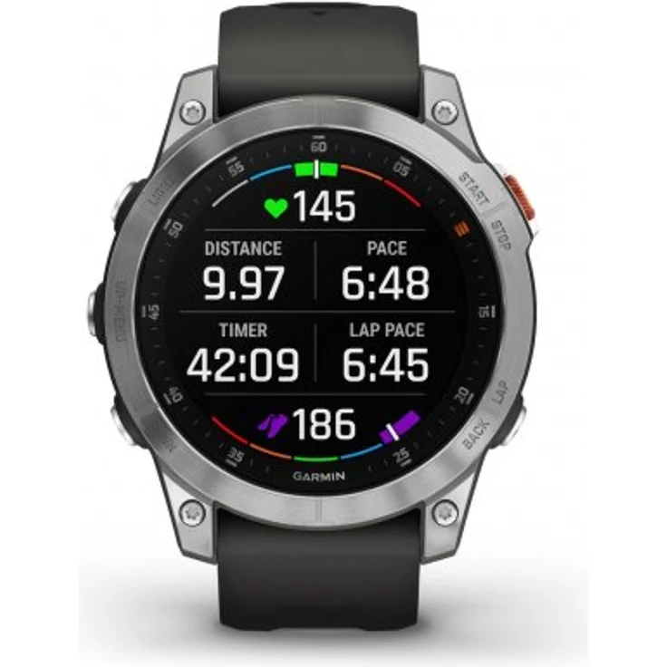 Garmin epix 2 Smartwatch GPS, Unisex, 47mm, Polymergehäuse mit Rückseite aus Stahl, Silikonarmband, Schiefergrau/Silber (010-02582-01) – Bild 2