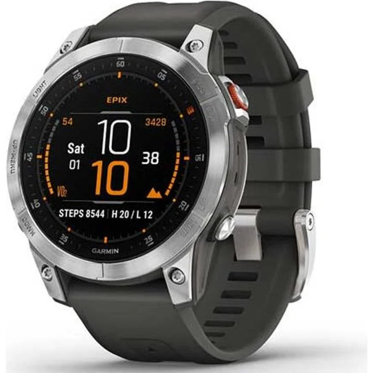 Garmin epix 2 Smartwatch GPS, Unisex, 47mm, Polymergehäuse mit Rückseite aus Stahl, Silikonarmband, Schiefergrau/Silber (010-02582-01) – Bild 6