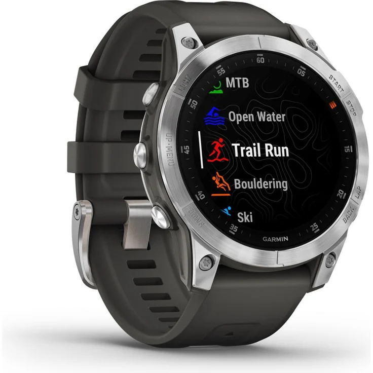 Garmin epix 2 Smartwatch GPS, Unisex, 47mm, Polymergehäuse mit Rückseite aus Stahl, Silikonarmband, Schiefergrau/Silber (010-02582-01) – Bild 7