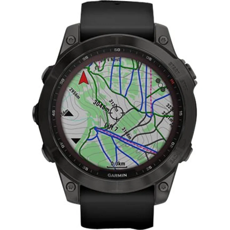 Garmin fenix 7 Sapphire Solar Smartwatch GPS, Unisex, 47mm, Titangehäuse, Silikonarmband, Schiefergrau/Schwarz (010-02540-21) – Bild 11