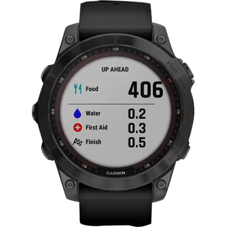 Garmin fenix 7 Sapphire Solar Smartwatch GPS, Unisex, 47mm, Titangehäuse, Silikonarmband, Schiefergrau/Schwarz (010-02540-21) – Bild 7
