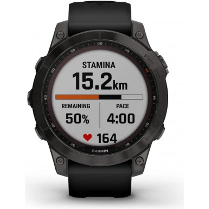 Garmin fenix 7 Sapphire Solar Smartwatch GPS, Unisex, 47mm, Titangehäuse, Silikonarmband, Schiefergrau/Schwarz (010-02540-21) – Bild 2