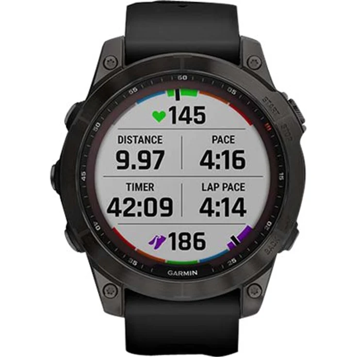 Garmin fenix 7 Sapphire Solar Smartwatch GPS, Unisex, 47mm, Titangehäuse, Silikonarmband, Schiefergrau/Schwarz (010-02540-21) – Bild 10