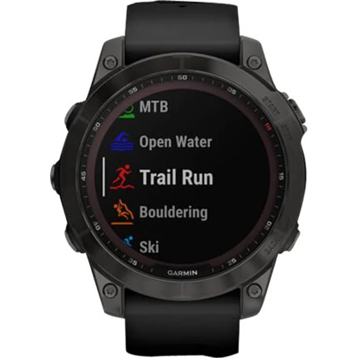 Garmin fenix 7 Sapphire Solar Smartwatch GPS, Unisex, 47mm, Titangehäuse, Silikonarmband, Schiefergrau/Schwarz (010-02540-21) – Bild 9
