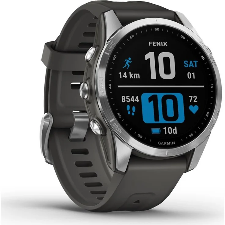 Garmin Fenix 7S Smartwatch GPS, Unisex, 42mm, Polymergehäuse, Silikonarmband, Silber/Grafitgrau (010-02539-01) – Bild 5