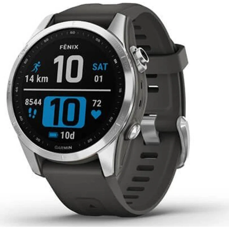 Garmin Fenix 7S Smartwatch GPS, Unisex, 42mm, Polymergehäuse, Silikonarmband, Silber/Grafitgrau (010-02539-01) – Bild 6