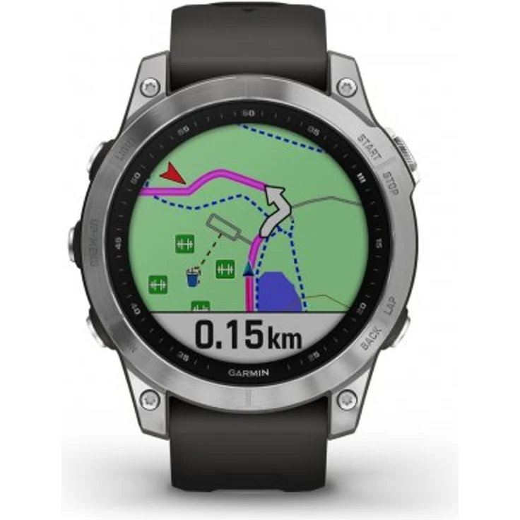 Garmin Fenix 7 Smartwatch GPS, Unisex, 47mm, Polymergehäuse, Silikonarmband, Silber/Grafitgrau (010-02540-01) – Bild 2