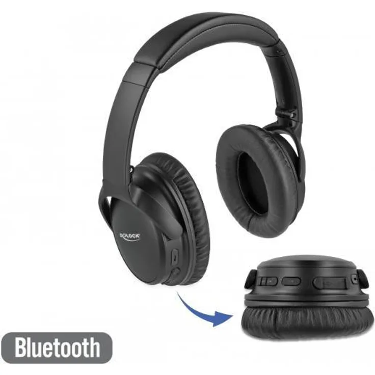Delock Bluetooth 5.0 Kopfhörer Over-Ear faltbar mit integriertem Mikrofon und intensivem Bass, bis zu 20 Stunden Laufzeit (27181)