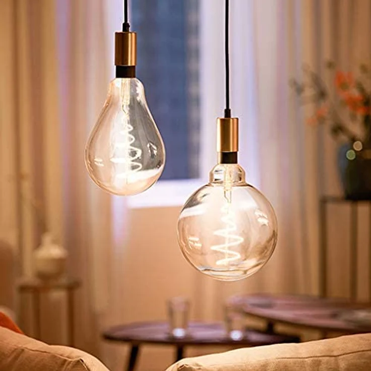 WiZ Smarte Tunable White Amber Glass LED Lampe, E27 Globeform, 25 W, Vintage-Design, warmweißes bis kaltweißes Licht, steuerbar über WiZ App oder WiZ Click (929003018101) – Bild 5
