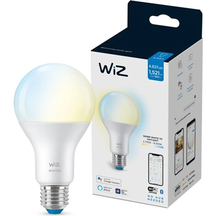 WiZ Tunable Whites WiFi und Bluetooth LED-Leuchtmittel, dimmbar, A67, 100 W, E27, 2700 - 6500 K, 13 W (entspricht 100 W) – Bild 4
