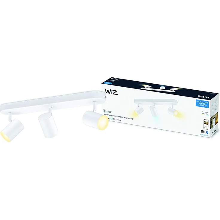 WiZ IMAGEO WiZ Spots LED-Deckenleuchte, 3x5 W, 27-65 K, Tunable White, 15 W, warmweiß, weiß