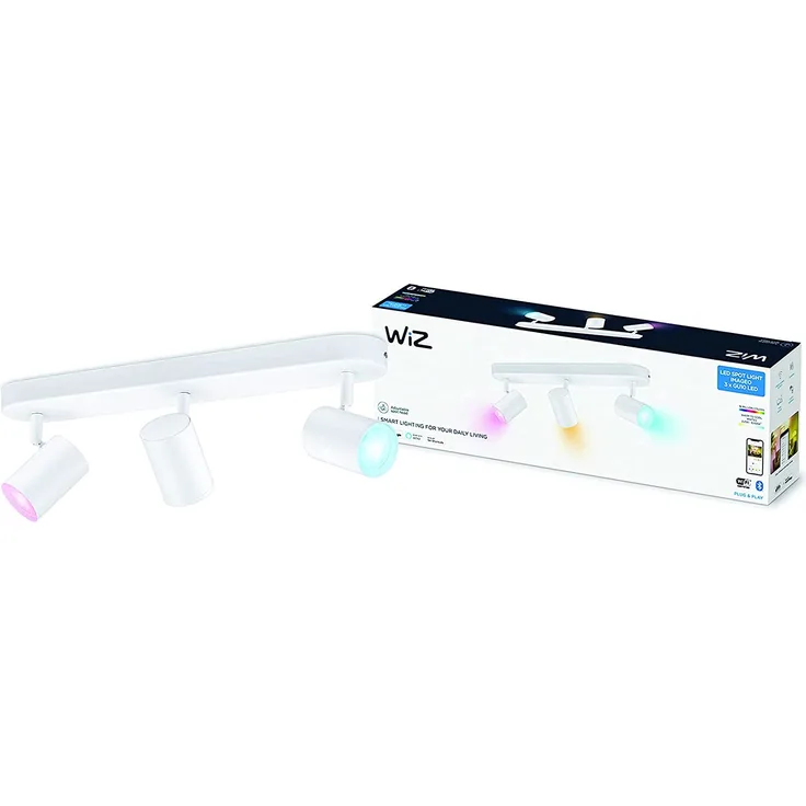 WiZ IMAGEO WiZ Spots LED-Deckenleuchte, 3x5 W, 22-65 K, RGB, 15 W, warmweiß, weiß