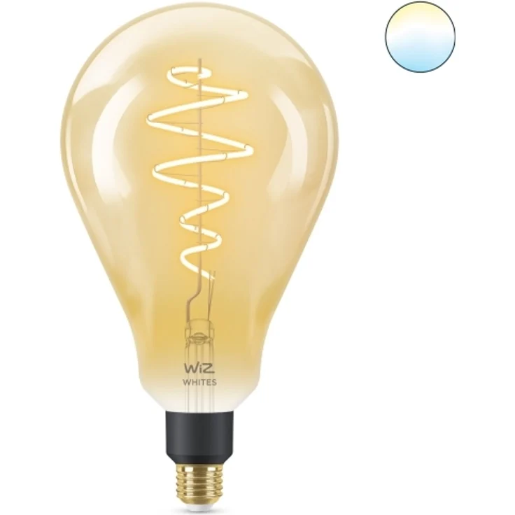WiZ Smarte Tunable White Amber Glass LED Lampe, E27 Standardform, 25 W, Vintage-Design, warmweißes bis kaltweißes Licht, steuerbar über WiZ App oder WiZ Click – Bild 3