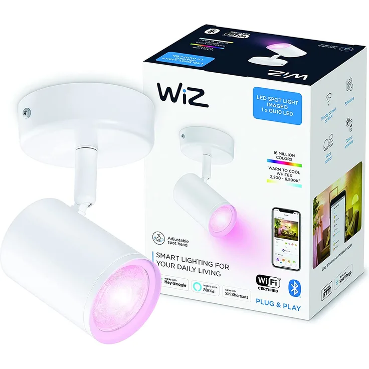 WiZ IMAGEO WiZ Spots LED-Deckenleuchte, 1x5 W, 22-65 K, RGB, 5 W, warmweiß, weiß