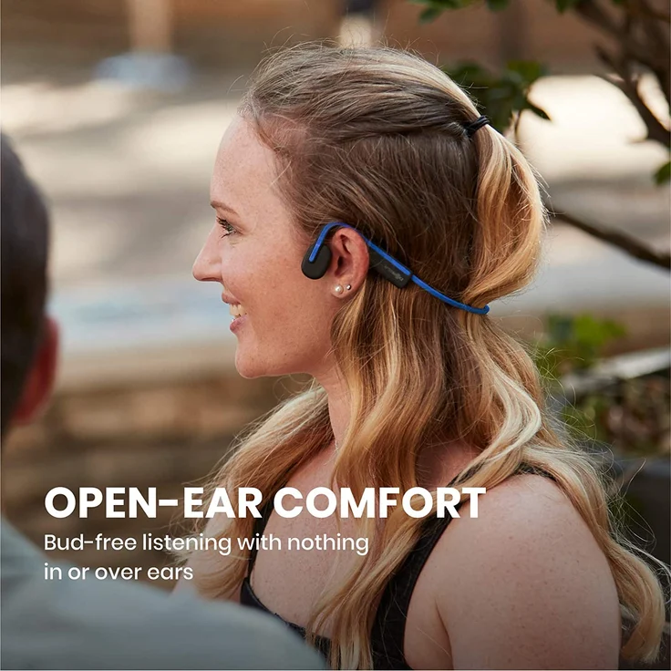 Shokz OpenMove S661BL Open-Ear-Kopfhörer mit Nackenbügel, Mikrofon, blau – Bild 2