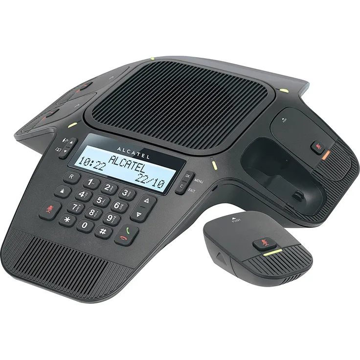 Alcatel Conference 1800 Schnurloses Konferenztelefon mit Rufnummernanzeige, DECT, inkl. Mobilteil, schwarz