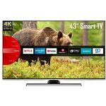 JVC LT-43VU8155 108 cm (43 Zoll) LED Smart TV (Ultra HD, HDR, Edge-LED) HD-Triple-Tuner (Sat, Antenne, Kabel) Energieklasse G
