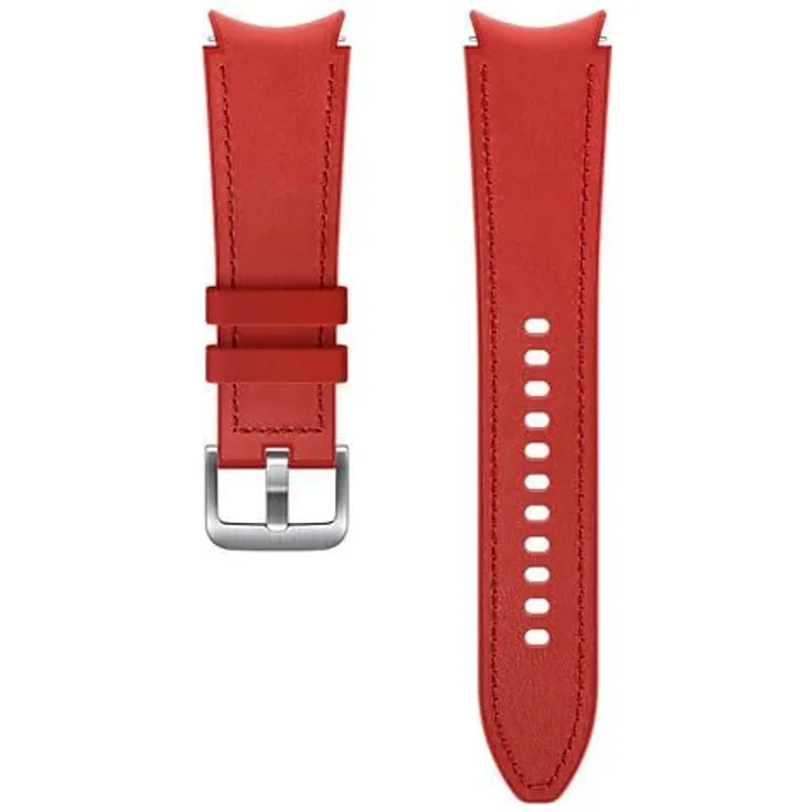 Samsung Hybrid Leather Band für die Galaxy Watch4-Serie Red (M-L, 145 – 205 mm)